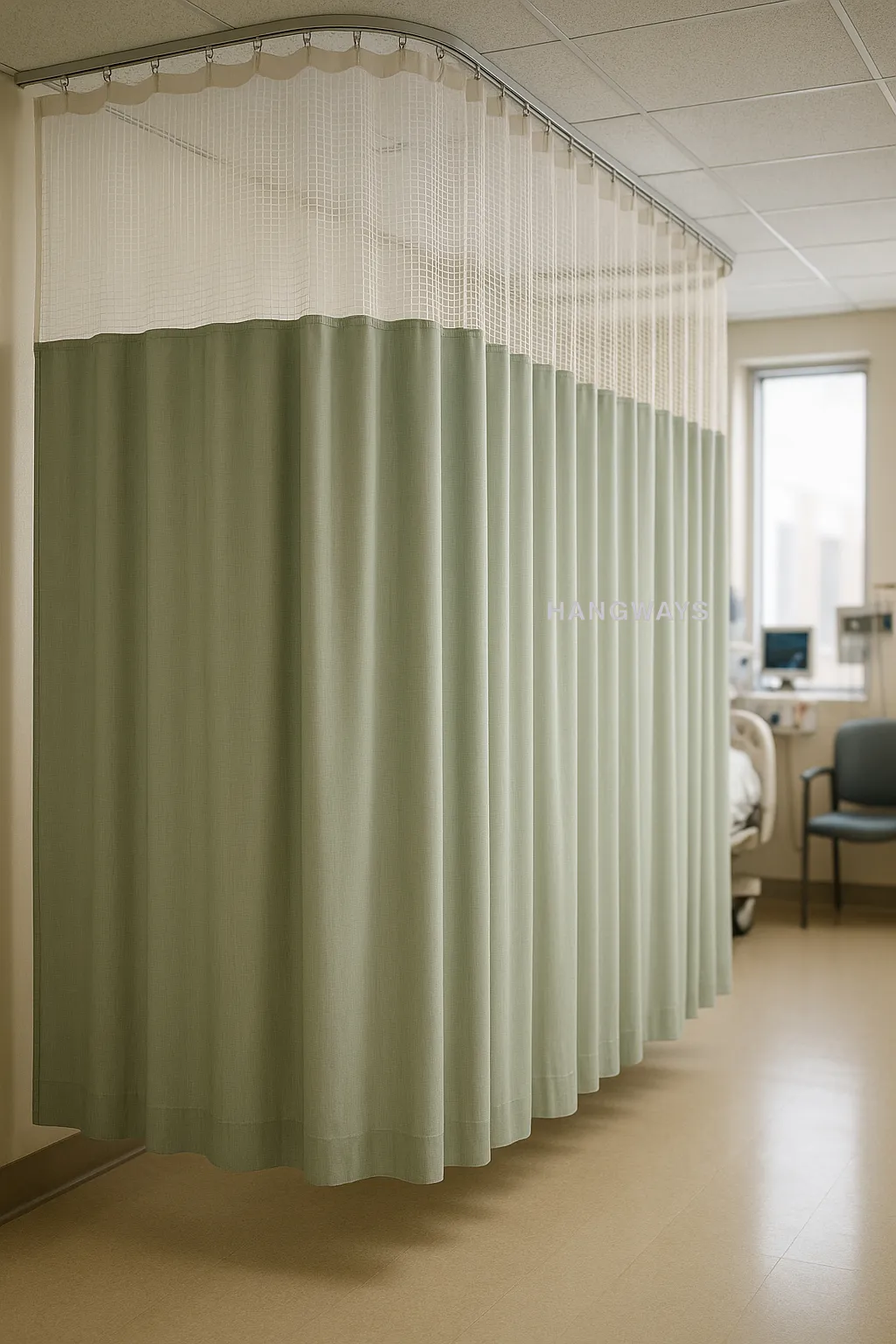 Cubicle style privacy curtains
