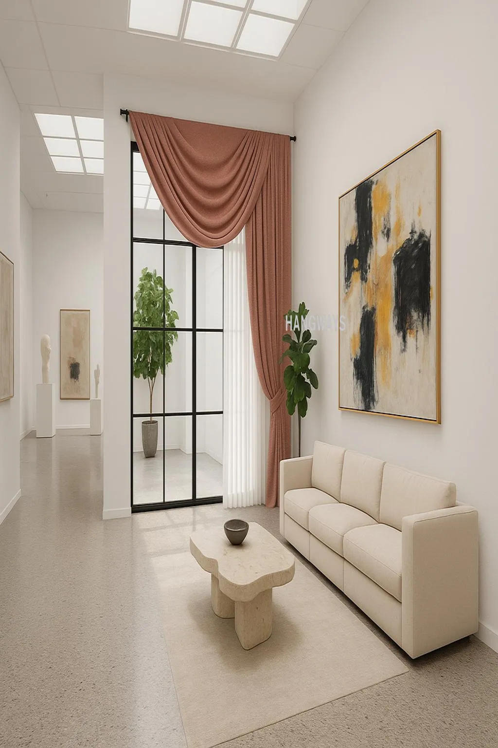 Angle Draping curtain treatment