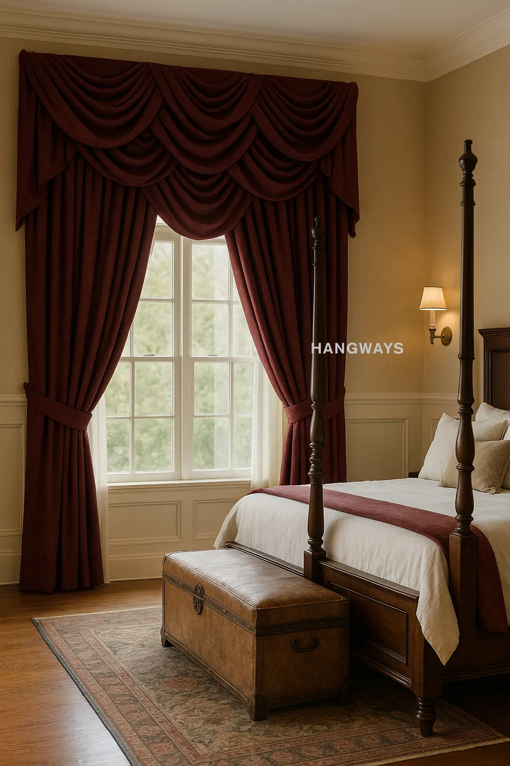 Overlapping swags with valance
