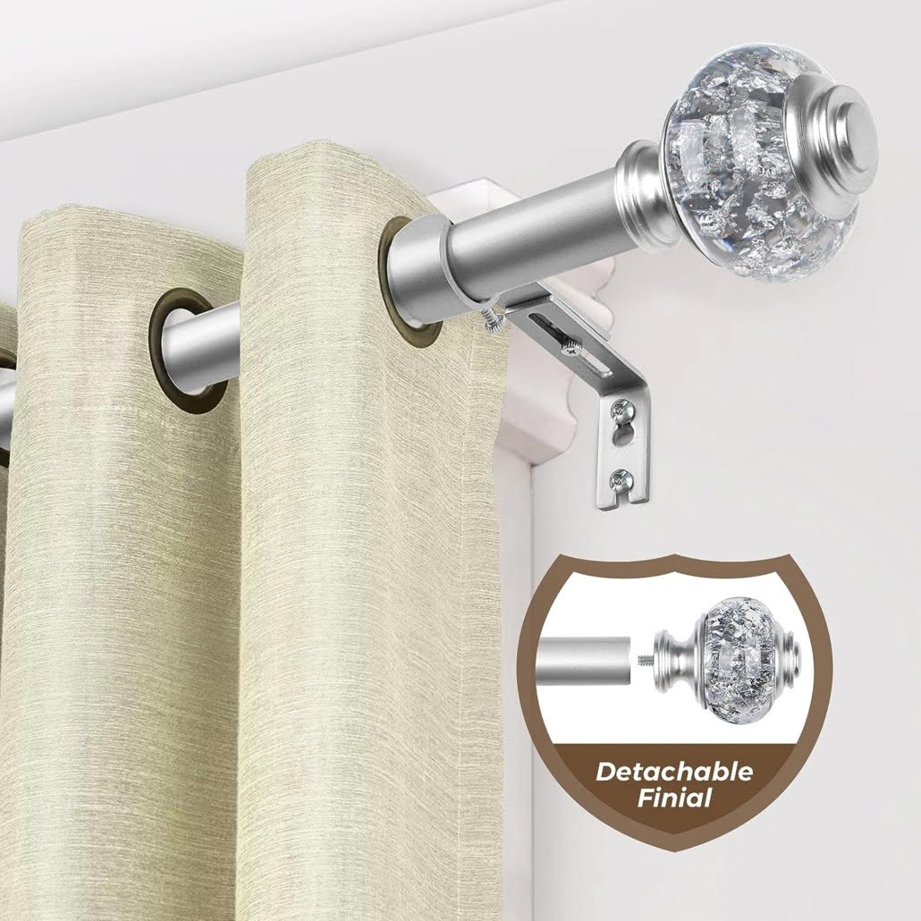 Curtain and Drapery Hardware, Rod, Finial, Brackets, Tie Holder