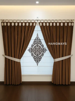 brown drapes